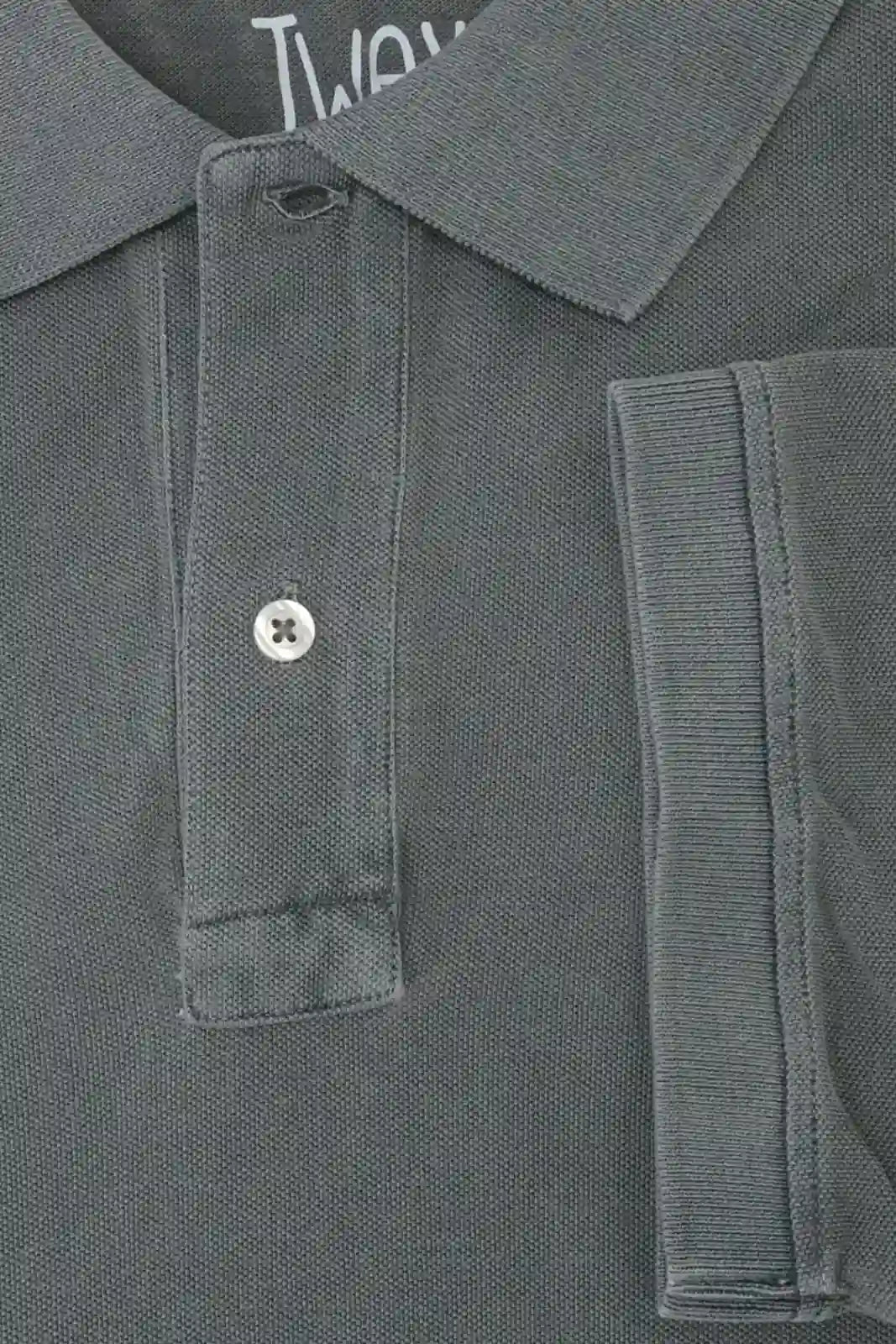 POLO PIQUÉ MANGA CORTA GRIS