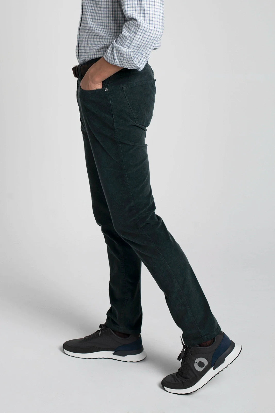 PANTALÓN 5 BOLSILLOS DE PANA AZUL VERDOSO