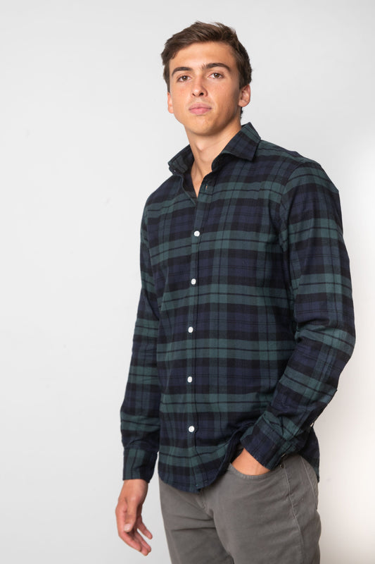 CAMISA ESCOCESA AZUL Y VERDE