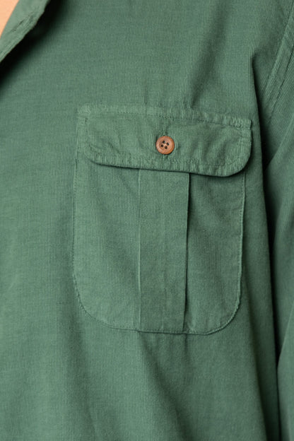 CAMISA MICROPANA VERDE CON BOLSILLO