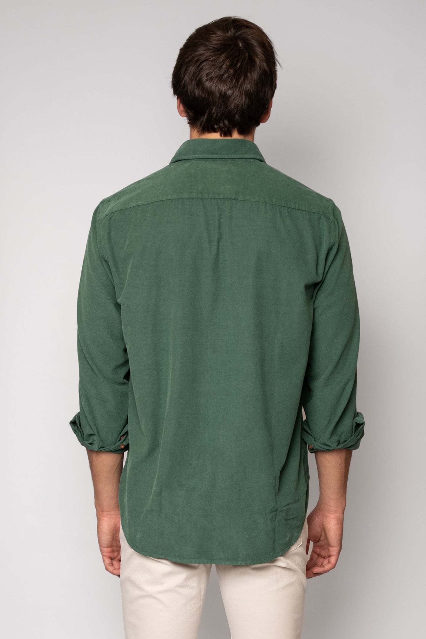 CAMISA MICROPANA VERDE CON BOLSILLO
