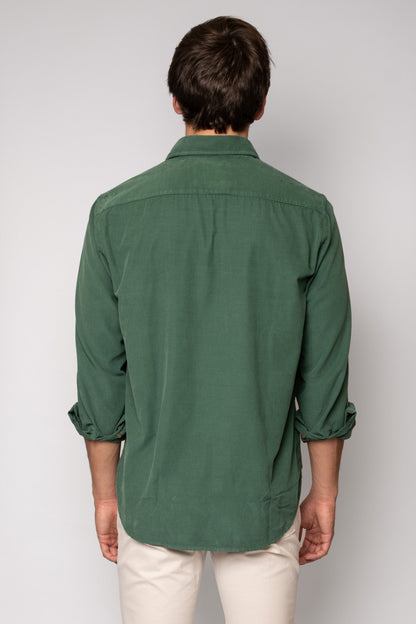 CAMISA MICROPANA VERDE CON BOLSILLO