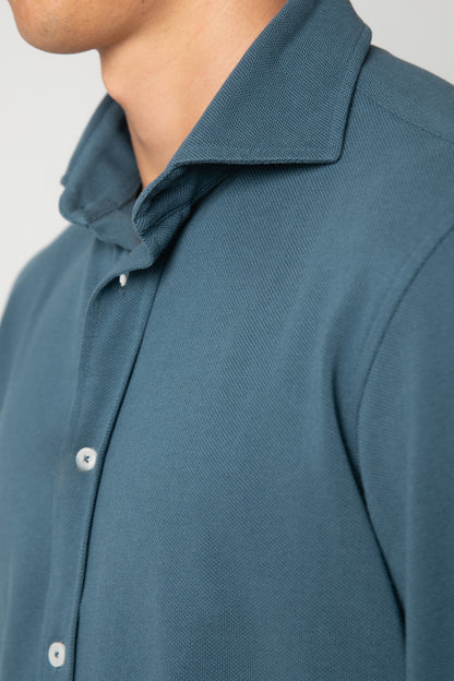 CAMISA DE PIQUÉ AZUL