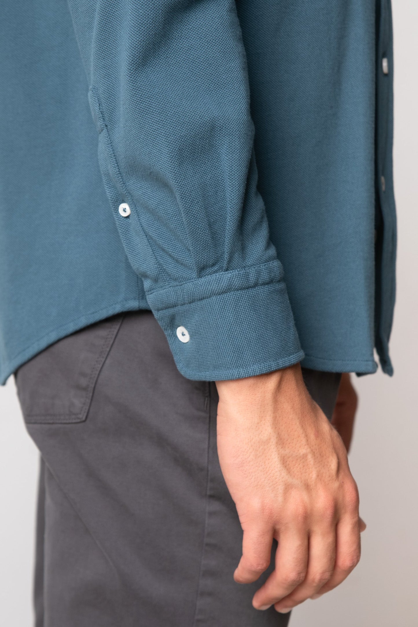 CAMISA DE PIQUÉ AZUL