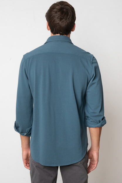 CAMISA DE PIQUÉ AZUL