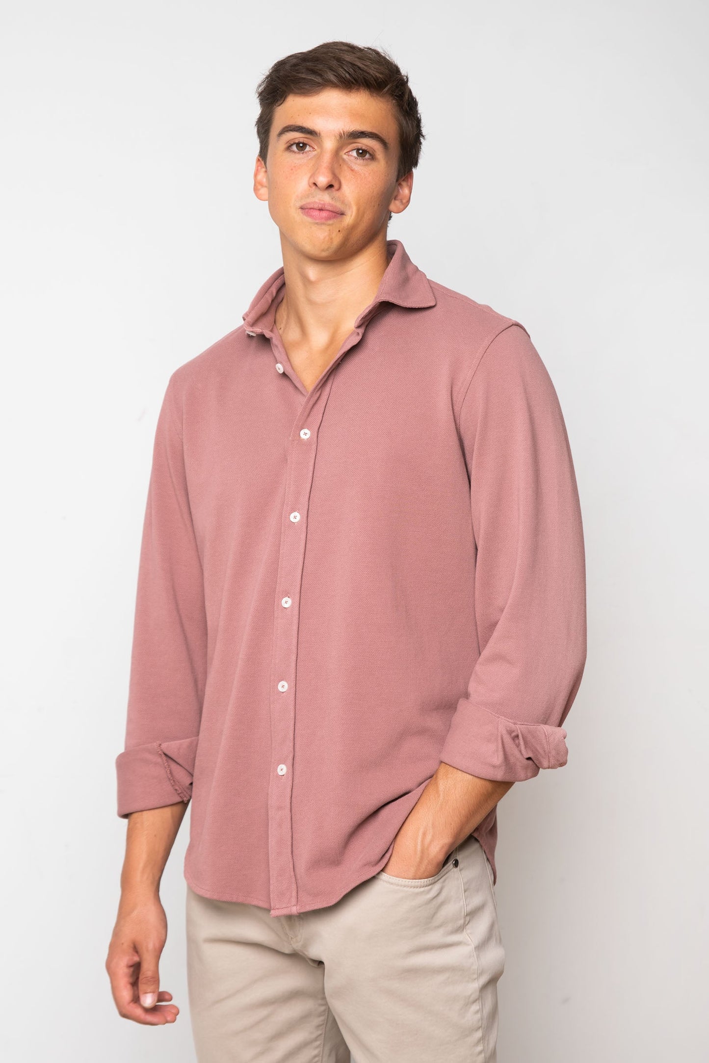 CAMISA DE PIQUÉ ROSA