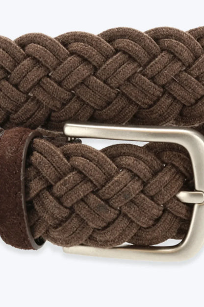 CINTURÓN TRENZA DOBLE MARRÓN