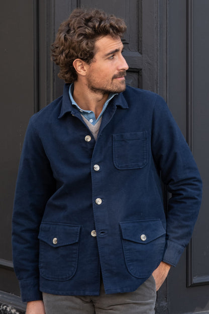 CHAQUETA SAHARIANA MOLESKI AZUL