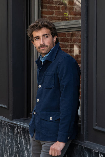 CHAQUETA SAHARIANA MOLESKI AZUL