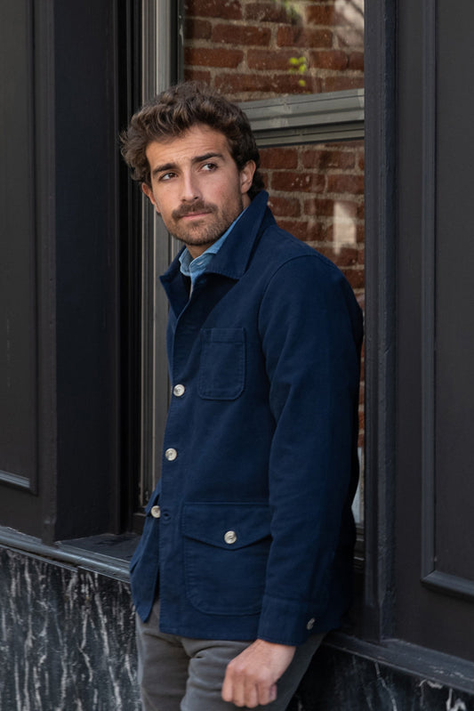 CHAQUETA SAHARIANA MOLESKI AZUL