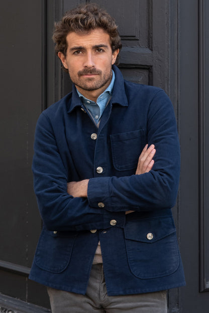 CHAQUETA SAHARIANA MOLESKI AZUL