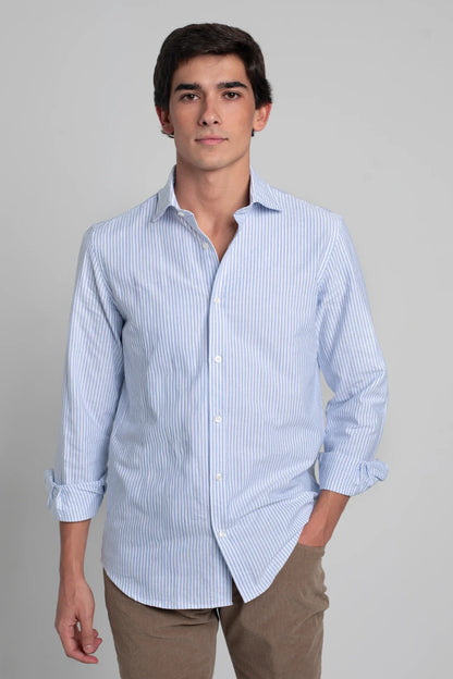CAMISA RAYAS AZUL CLARO Y BLANCO