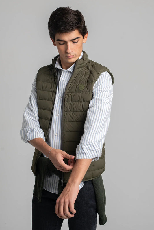 CHALECO DE PLUMAS VERDE JOTT