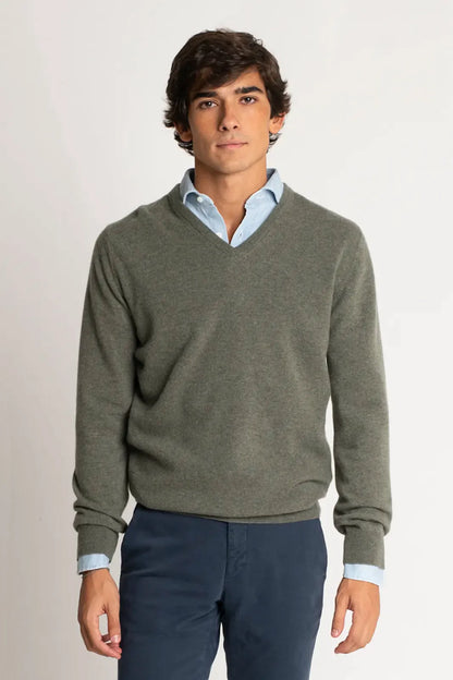 JERSEY CUELLO PICO VERDE OLIVA