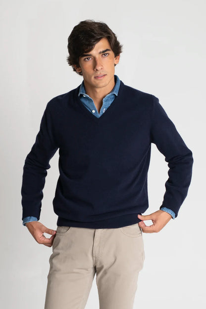 JERSEY CUELLO PICO AZUL MARINO