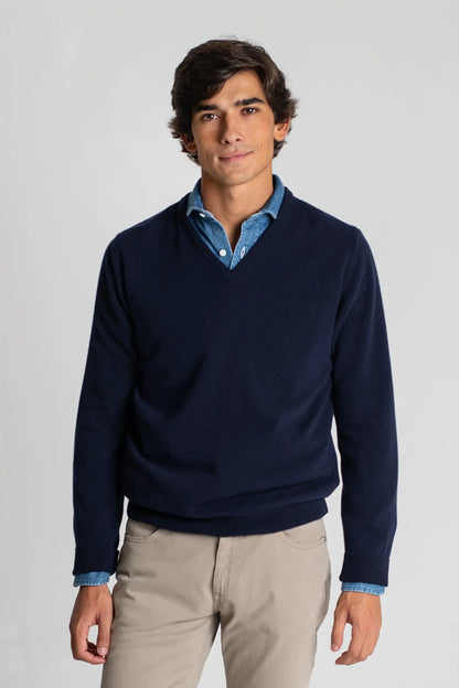 JERSEY CUELLO PICO AZUL MARINO