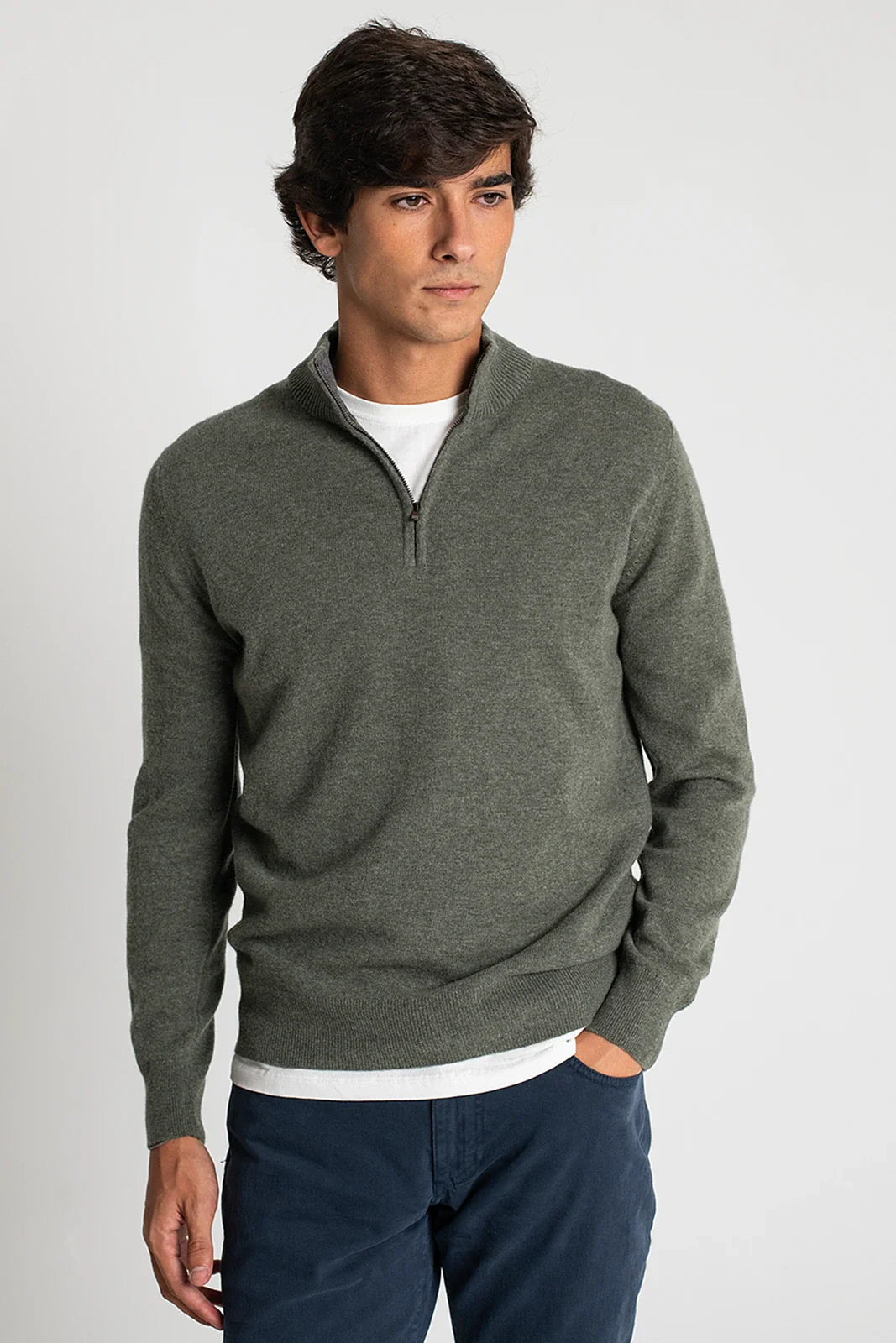 JERSEY CREMALLERA VERDE OLIVA