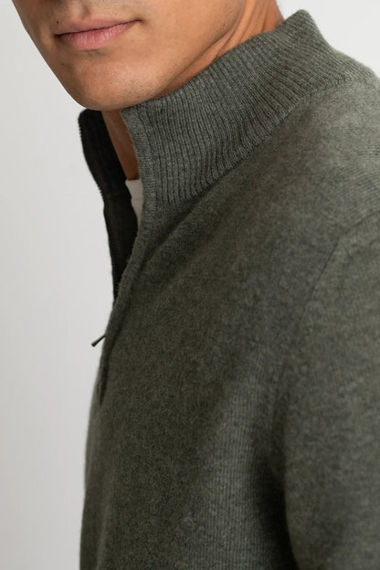 JERSEY CREMALLERA VERDE OLIVA