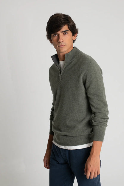 JERSEY CREMALLERA VERDE OLIVA