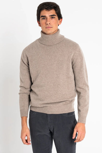 JERSEY DE CUELLO VUELTO BEIGE