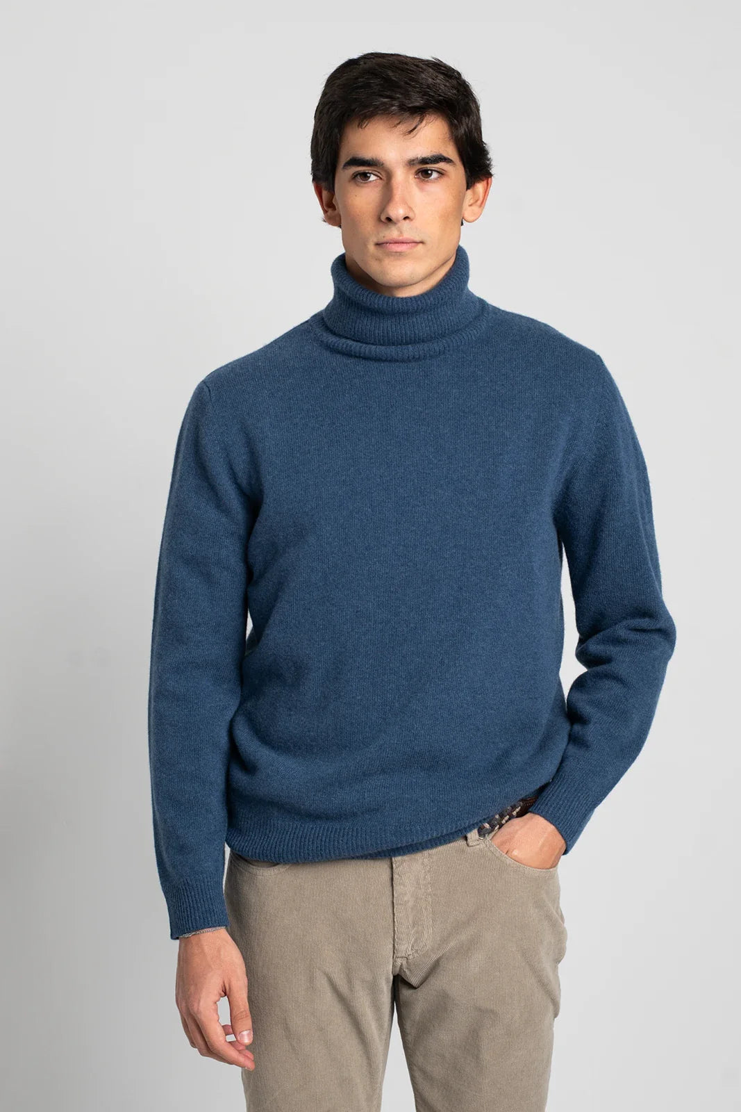 JERSEY DE CUELLO VUELTO AZUL