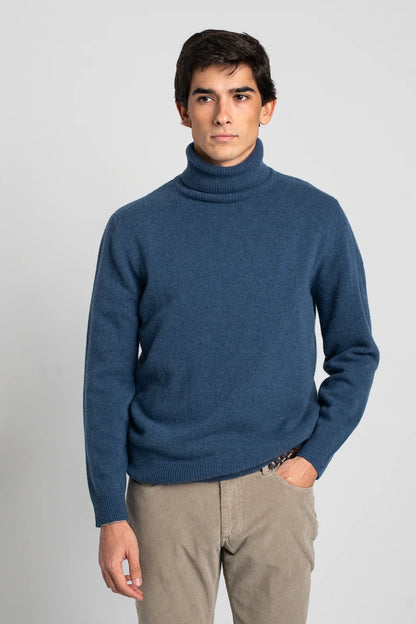 JERSEY DE CUELLO VUELTO AZUL