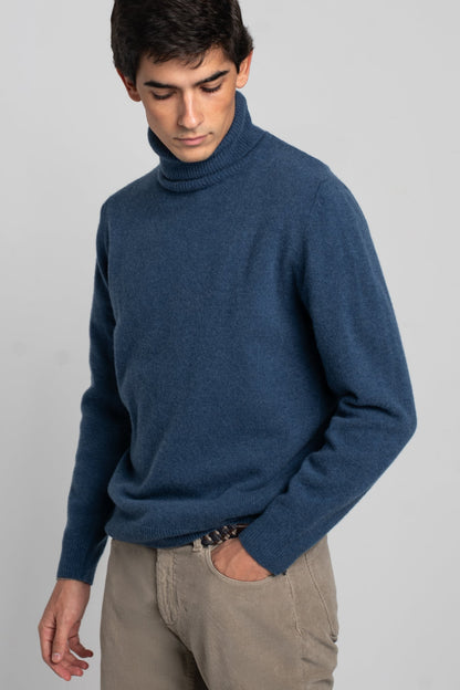 JERSEY DE CUELLO VUELTO AZUL