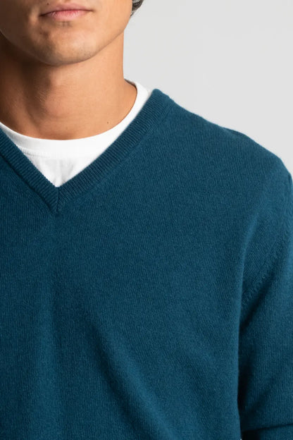 JERSEY CUELLO PICO AZUL VERDOSO