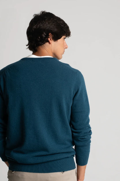 JERSEY CUELLO PICO AZUL VERDOSO