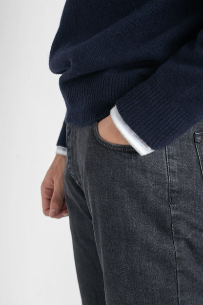 JERSEY CUELLO A CAJA AZUL MARINO