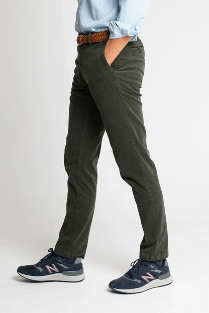 PANTALÓN CHINO PANA VERDE OLIVA