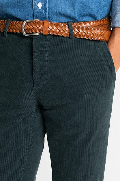 PANTALÓN CHINO PANA VERDE AZULADO