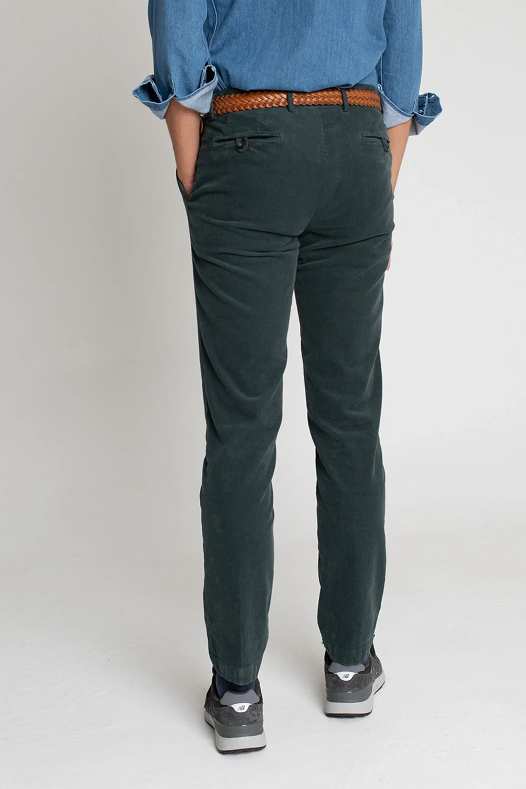 PANTALÓN CHINO PANA VERDE AZULADO