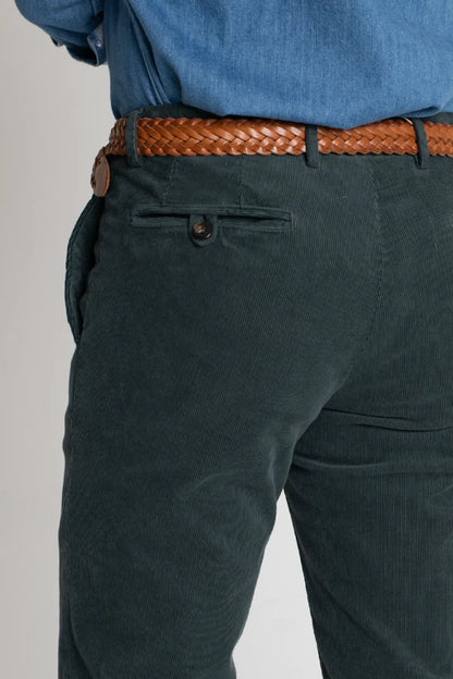 PANTALÓN CHINO PANA VERDE AZULADO