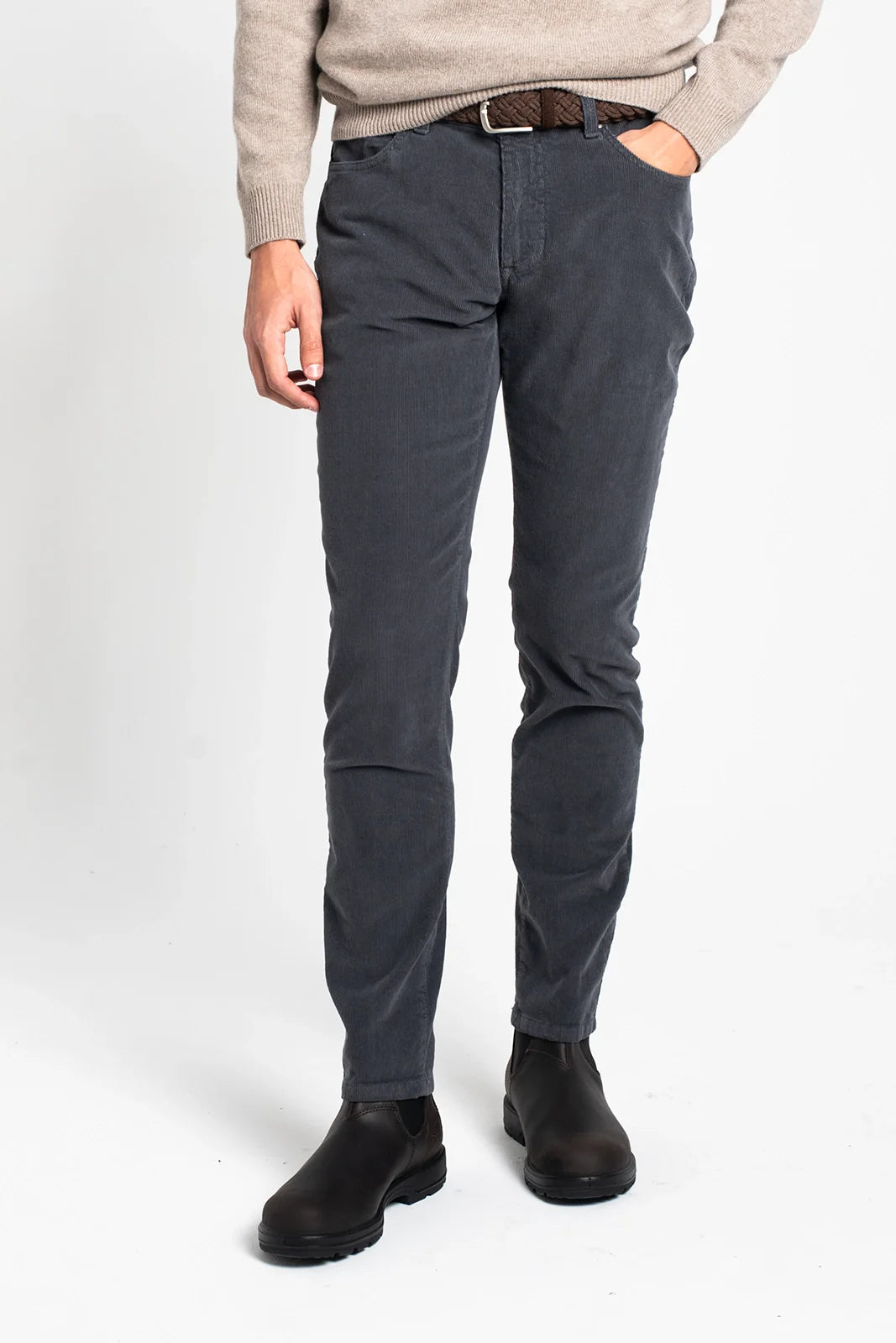 PANTALÓN 5 BOLSILLOS DE PANA GRIS