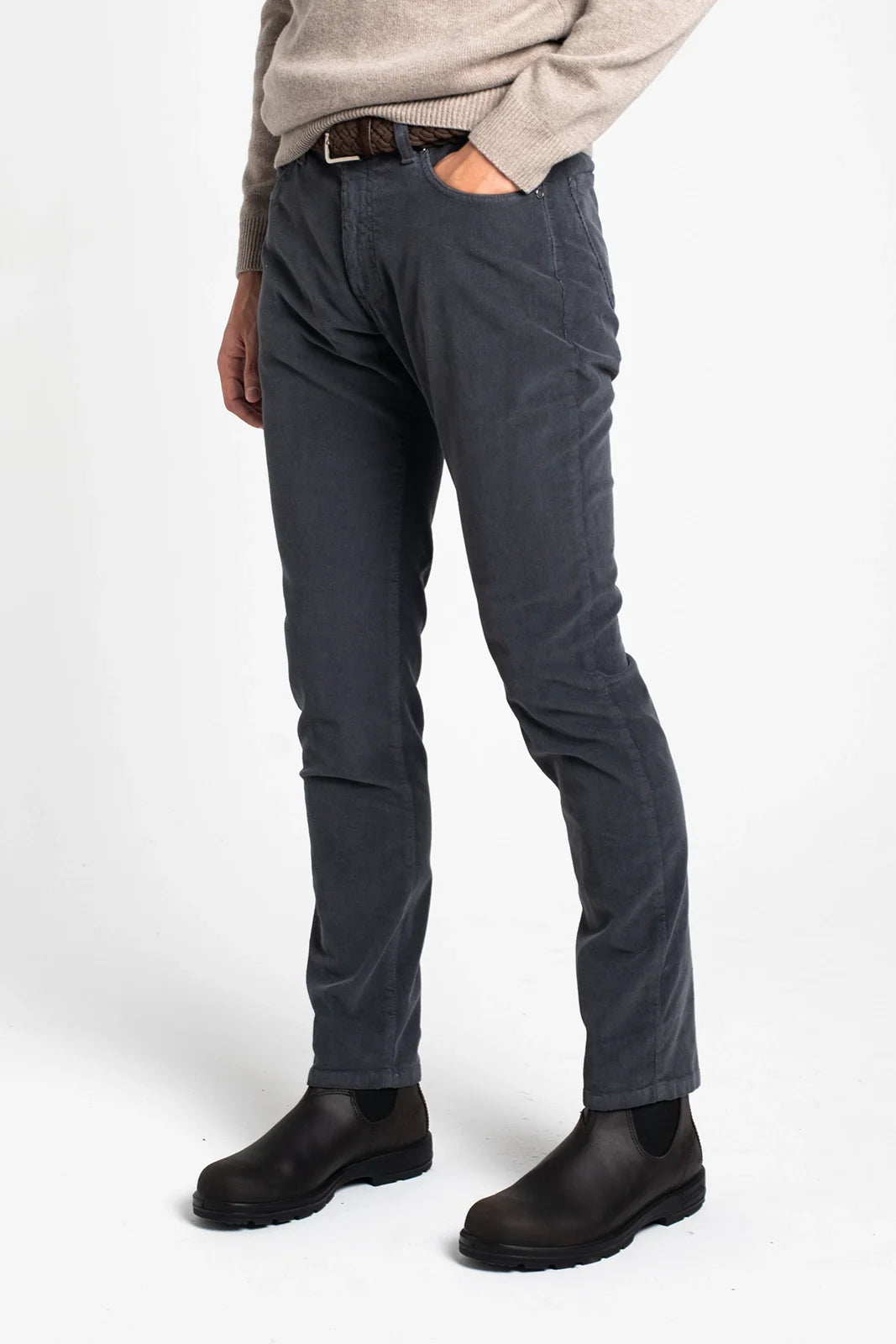 PANTALÓN 5 BOLSILLOS DE PANA GRIS