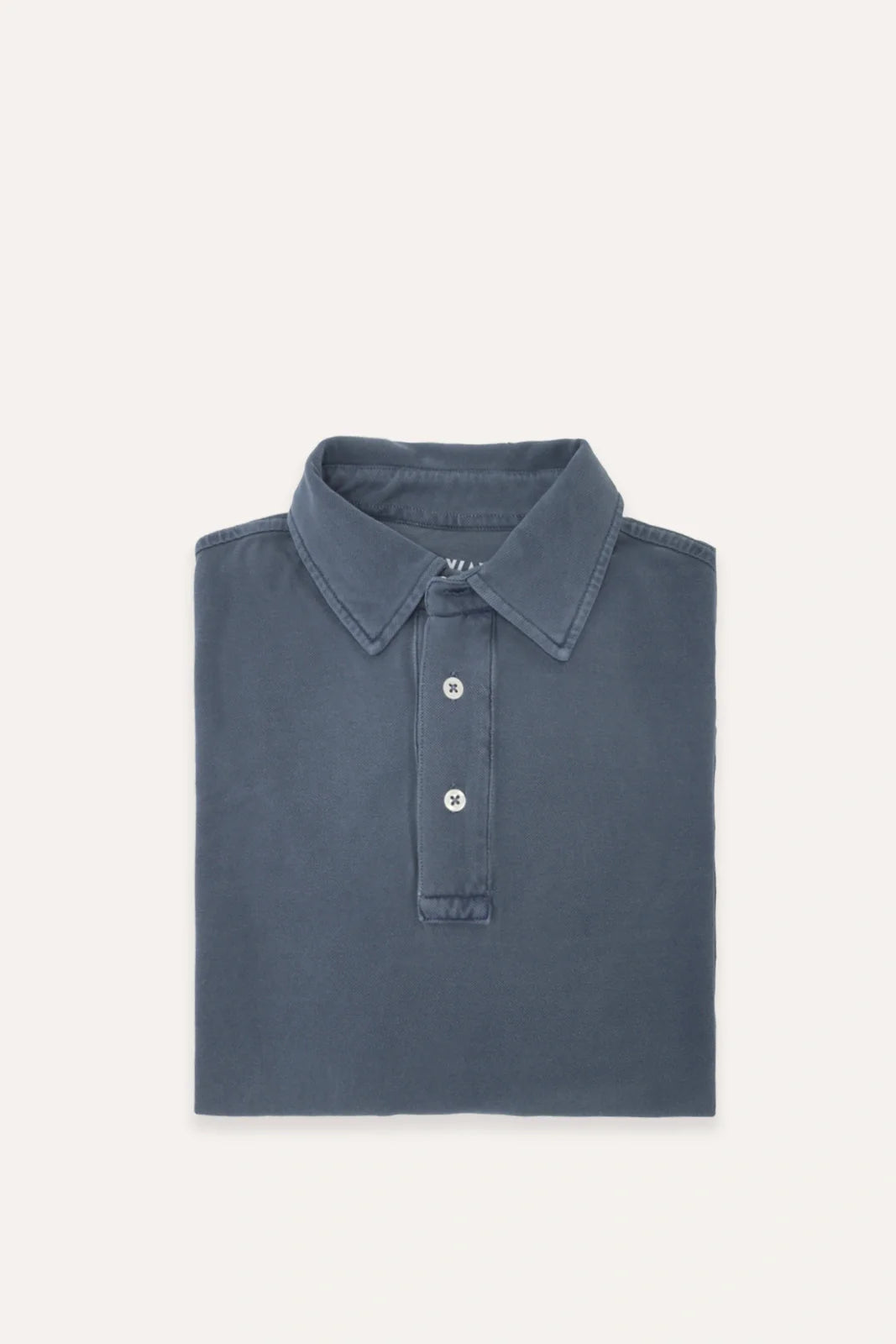 POLO PIQUÉ MANGA LARGA AZUL LAVADO