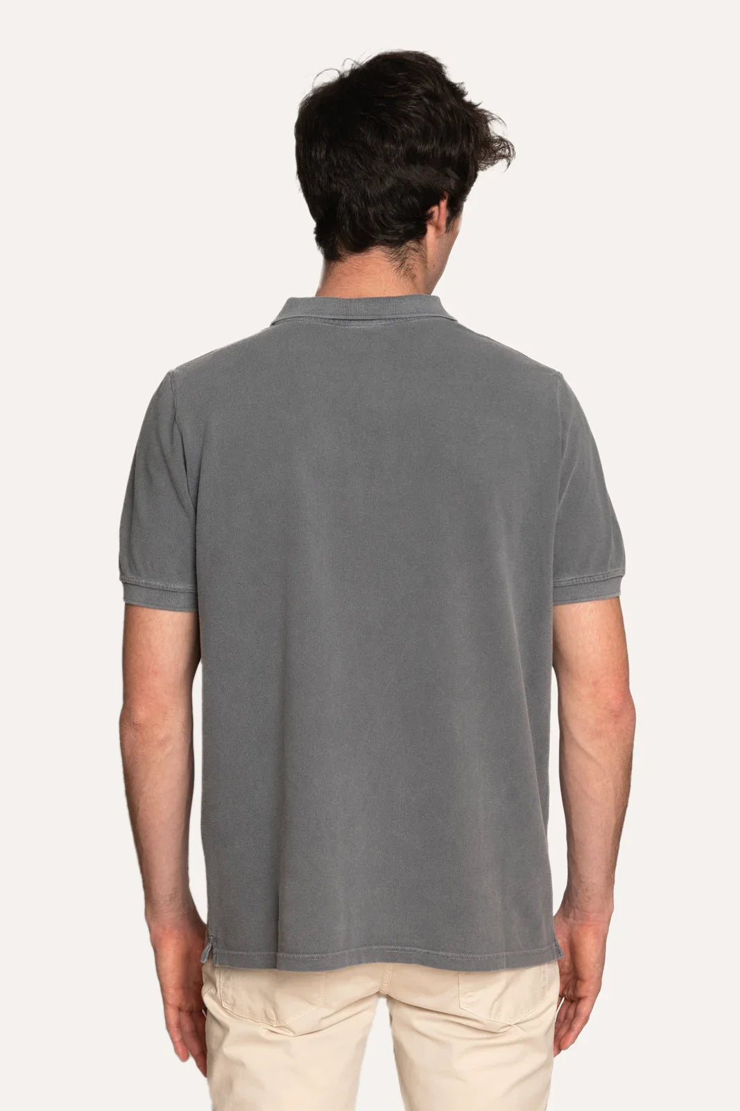 POLO PIQUÉ MANGA CORTA GRIS