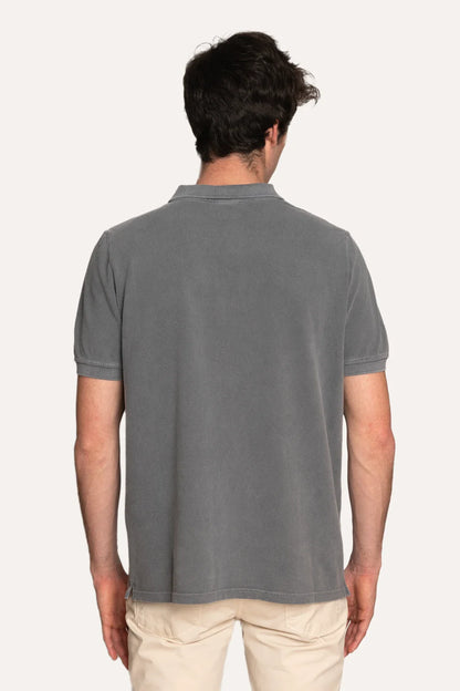POLO PIQUÉ MANGA CORTA GRIS