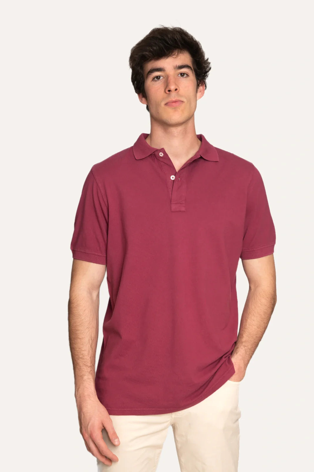 POLO PIQUÉ MANGA CORTA GRANATE