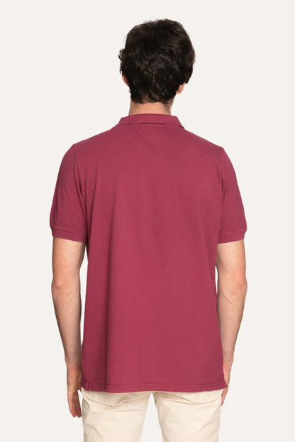 POLO PIQUÉ MANGA CORTA GRANATE