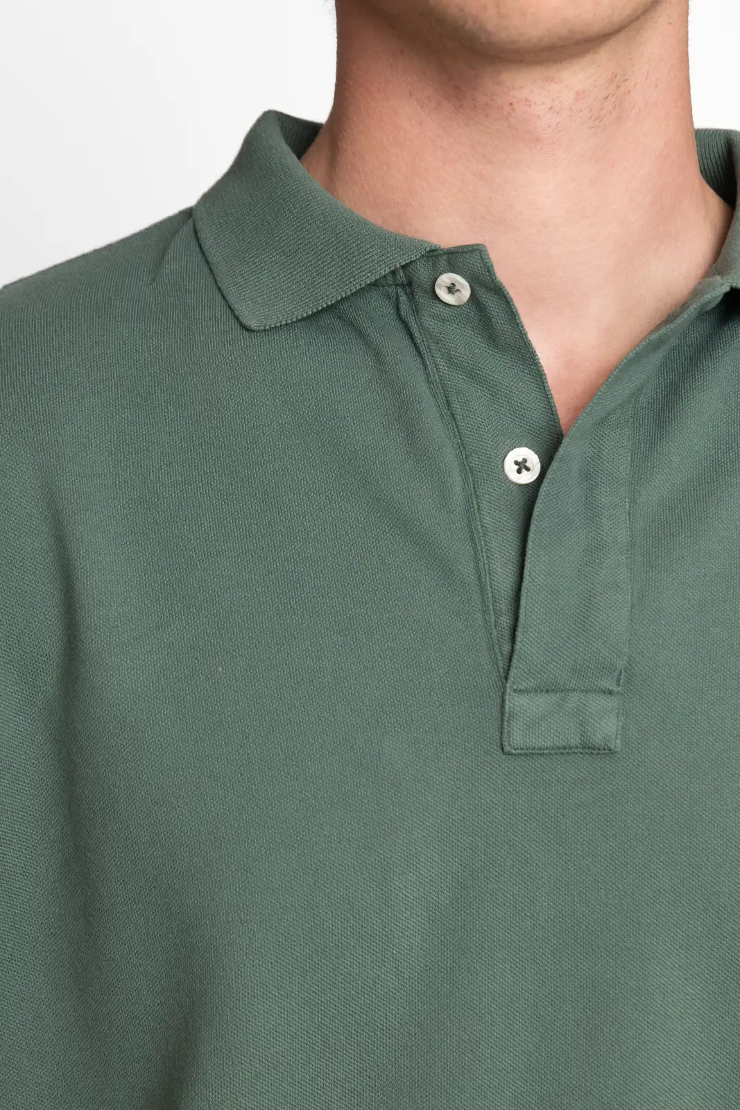 POLO PIQUÉ MANGA CORTA VERDE LAVADO