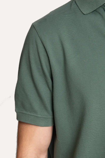 POLO PIQUÉ MANGA CORTA VERDE LAVADO