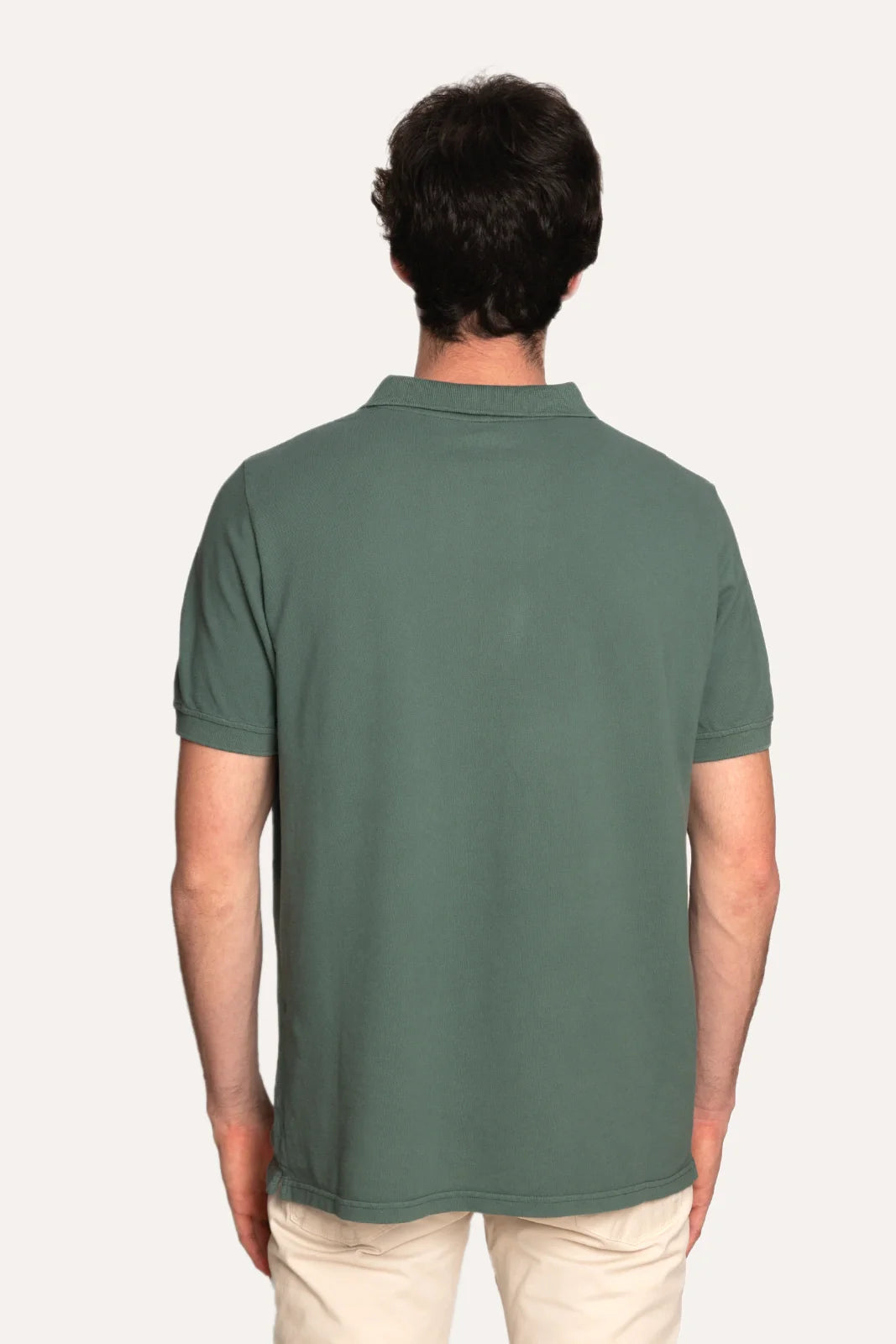 POLO PIQUÉ MANGA CORTA VERDE LAVADO