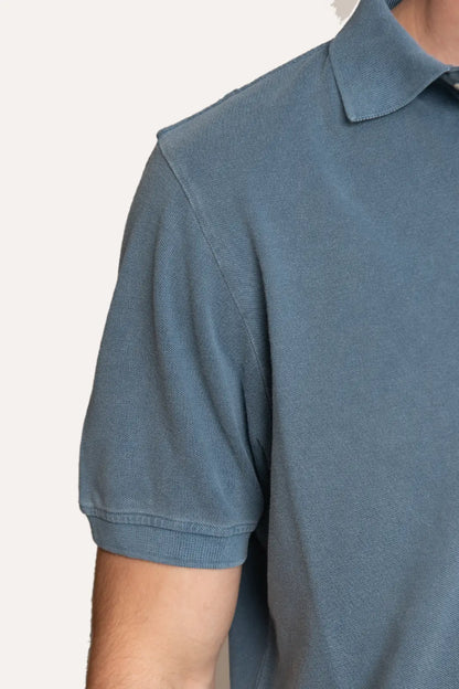 POLO PIQUÉ MANGA CORTA AZUL LAVADO