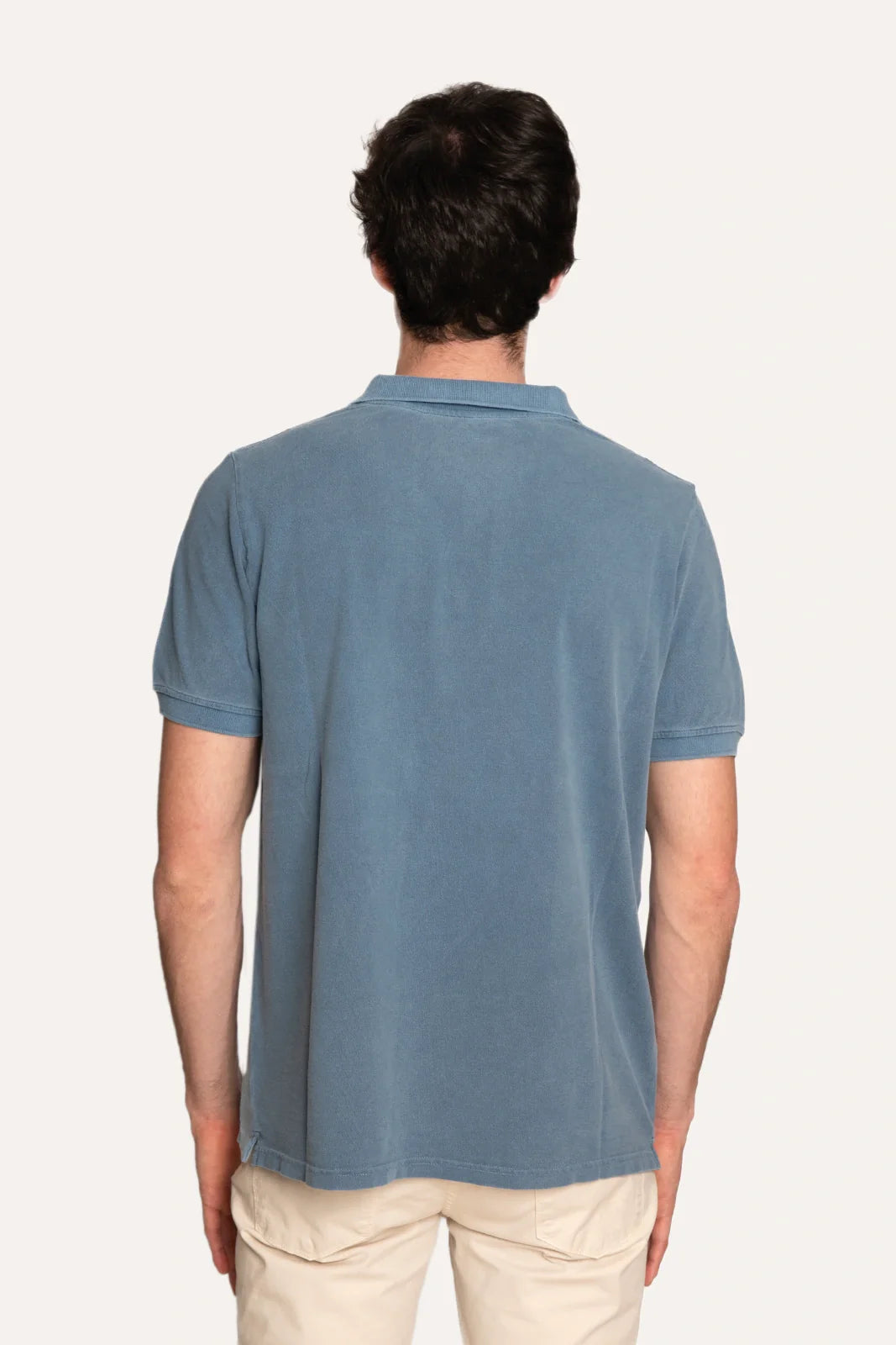 POLO PIQUÉ MANGA CORTA AZUL LAVADO