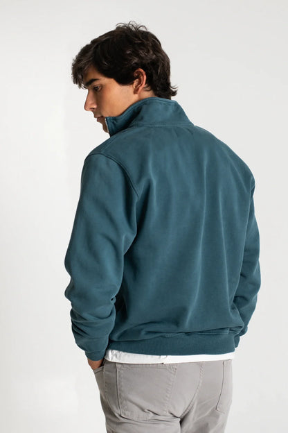SUDADERA CON CREMALLERA AZUL VERDOSO
