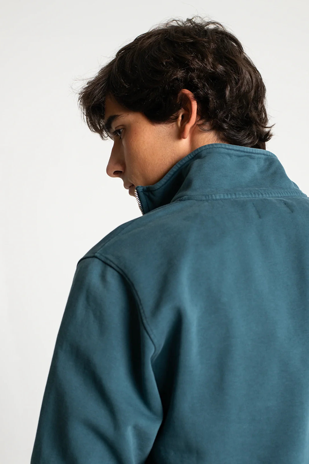 SUDADERA CON CREMALLERA AZUL VERDOSO