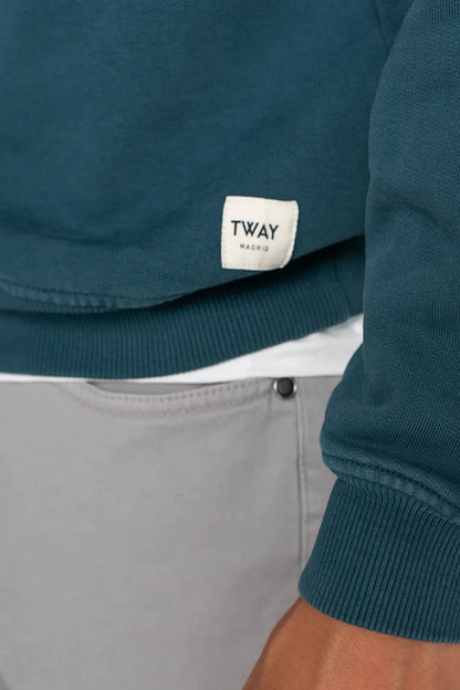 SUDADERA CON CREMALLERA AZUL VERDOSO