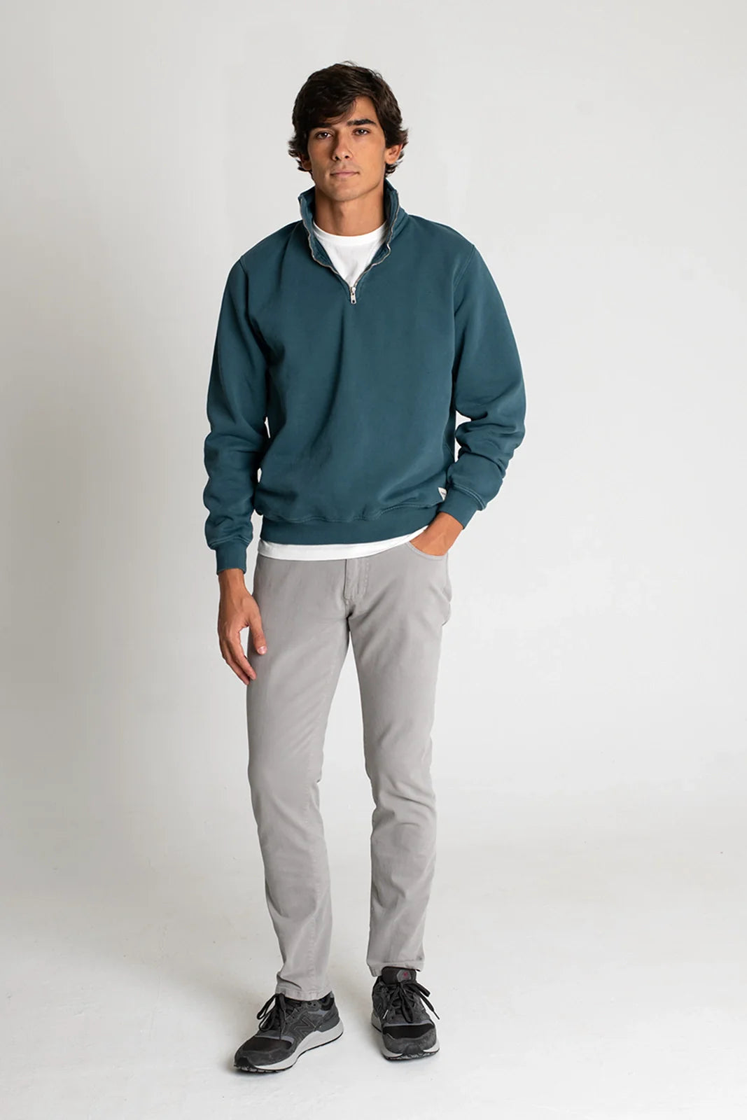 SUDADERA CON CREMALLERA AZUL VERDOSO